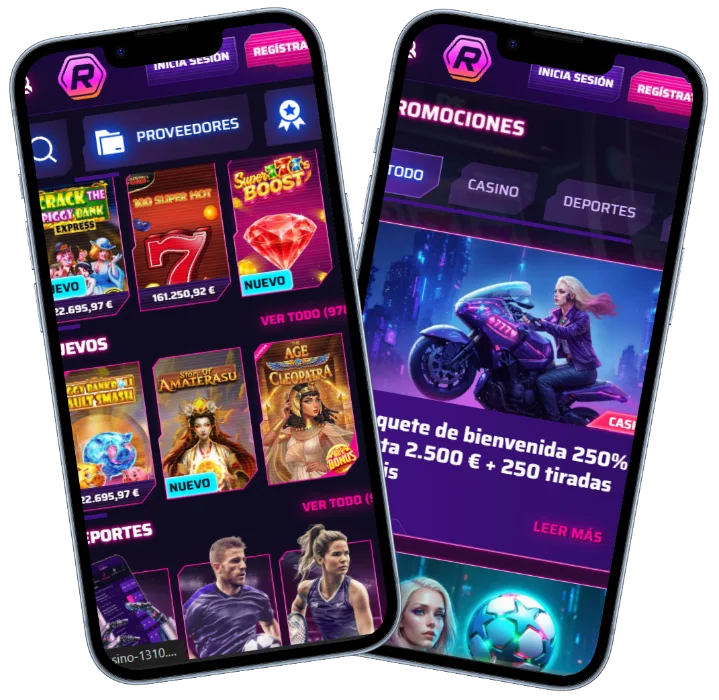 Roby Casino app móvil con promociones y catálogo de juegos de casino